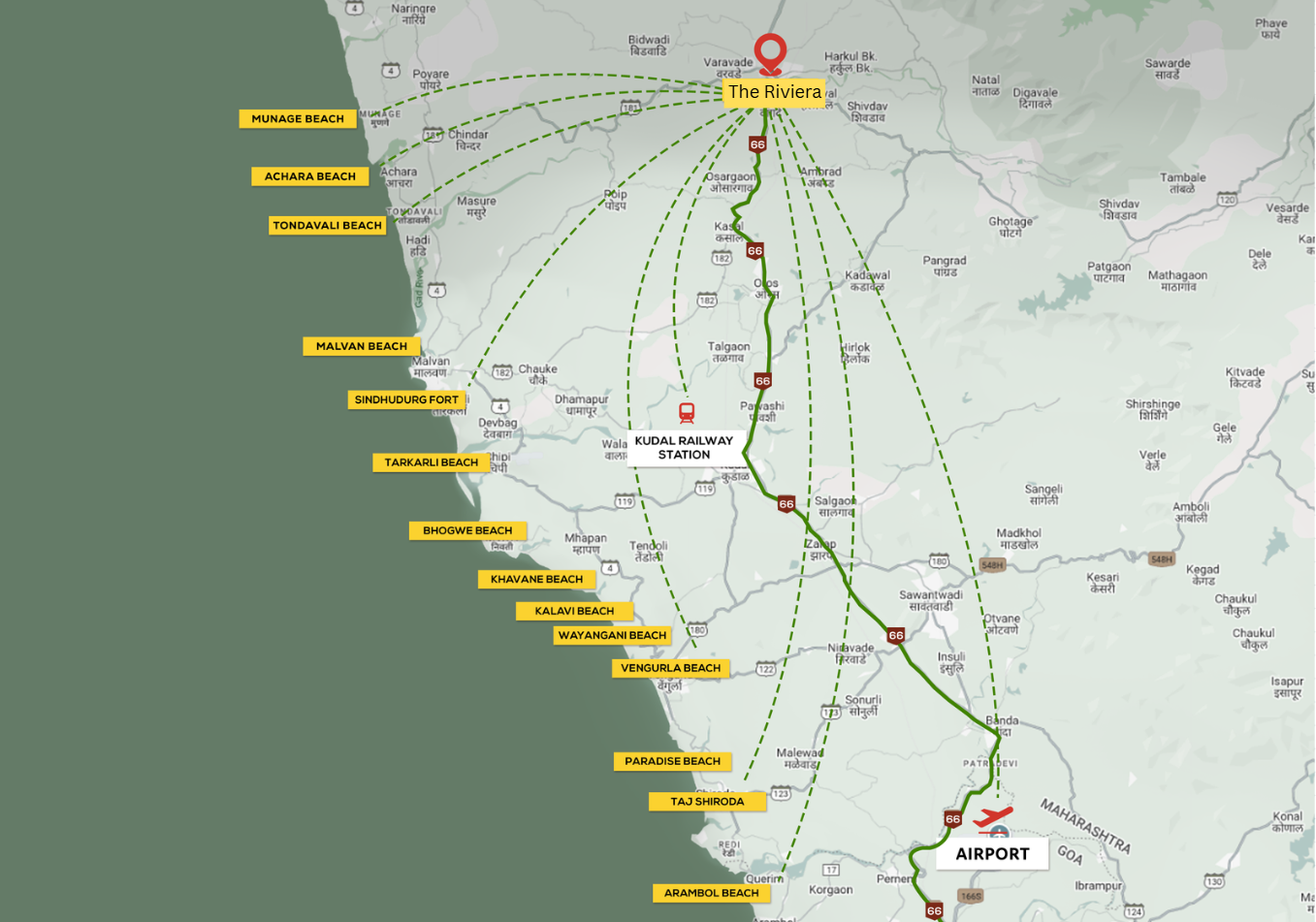 The Riviera location map